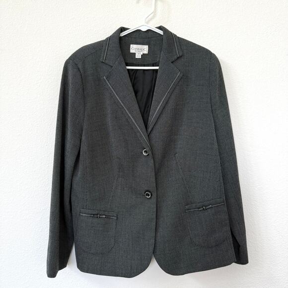Conrad C Woman Blazer Gray Stretch Career Jacket Size 14 Made in Canada - Picture 1 of 6